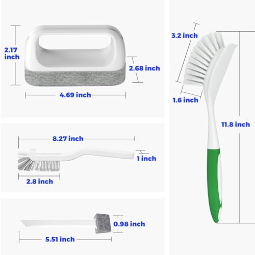 Dish Brush Cleaning Brush Set for Cleaning Groove Gap (Green)