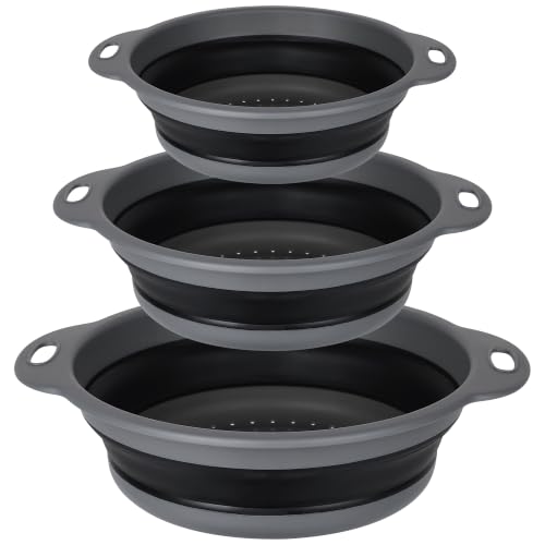 Collapsible Colander Set of 3 (Black)