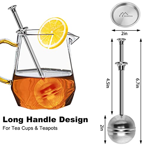 Long Handle Tea Ball Stainless Steel with Drip Trays (Long Handle Tea Ball x 4)