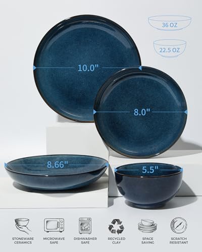 Stoneware Dinnerware Sets for 8 (Starry Blue / Set (32pcs))