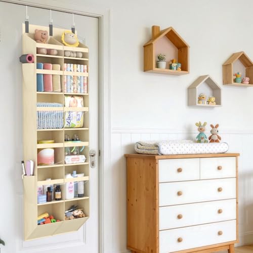 1 Pack Over the Door Organizer (Beige / 12 section)