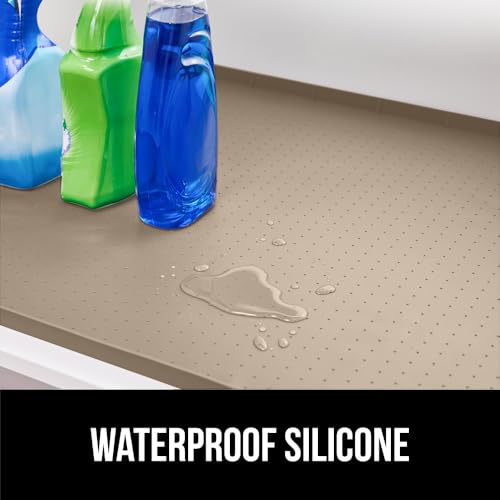 Waterproof Silicone Under Sink Mat (Beige / 19"w X 22"l)