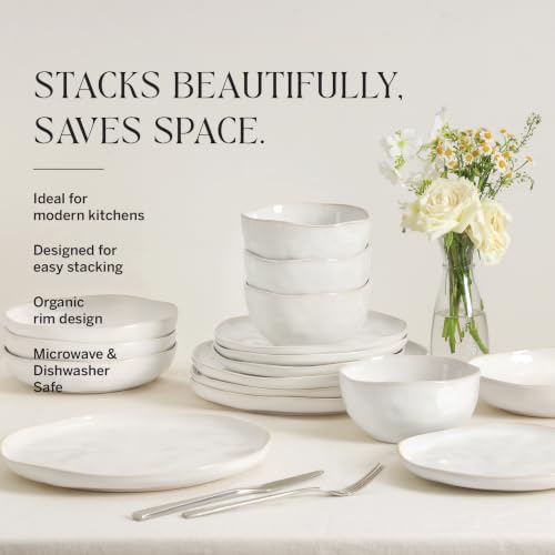 Mirella 24 Piece Dinnerware Set Stoneware (White / 24-Piece - Service for 8)