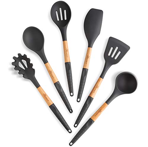 Silicone Cooking Utensils Set 6 Piece (Dark Gray)