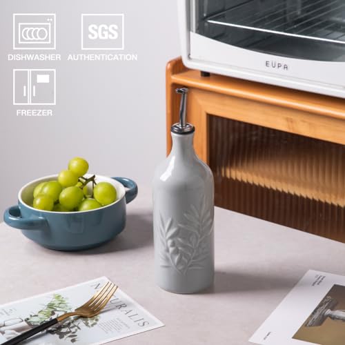 Sweejar Ceramic Oil Dispenser Bottle (Gray / 20 oz, Set of 1)