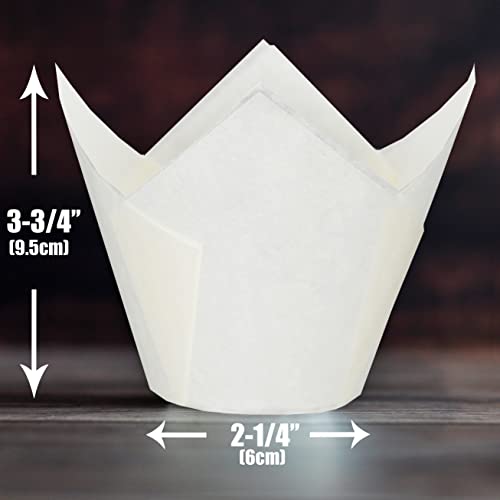 Jumbo Extra Large size White Tulip Baking Cups 2 (Jumbo White)