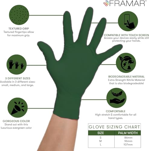 Green Gloves Disposable Latex Free (Medium)