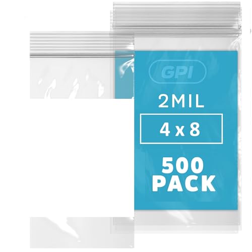 500 Count 4" x 8" Zip Bags (4" x 8")