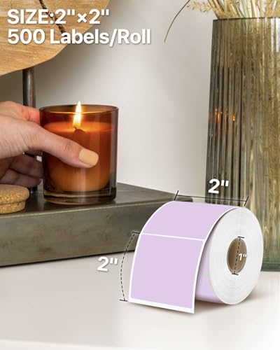 2"x2" Purple Square Thermal Labels