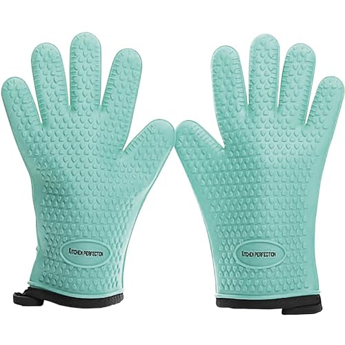 XL Silicone Smoker BBQ Gloves (Mint / X-Large)