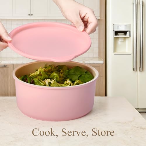 19pcs Pots and Pans Set Non Stick (Pink / 19 Piece)