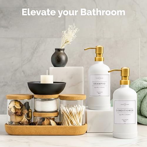 Glass Soap Dispenser (Matte White Bottle / Gold Pump)