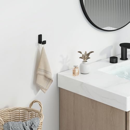 Towel Hook for Bathroom (1 Pack / Matte Black)