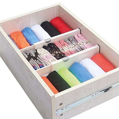 Set of 8 Adjustable Drawer Dividers Organizer Separators Plastic Dresser Organizer for Bedroom (8 Count)