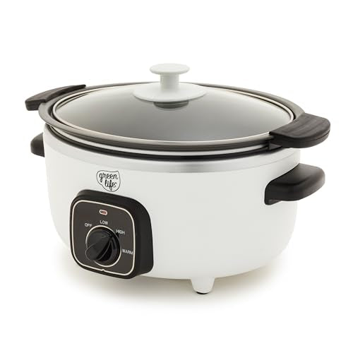 3.5QT Ceramic Nonstick Slow Cooker (White / 3.5 Quarts)