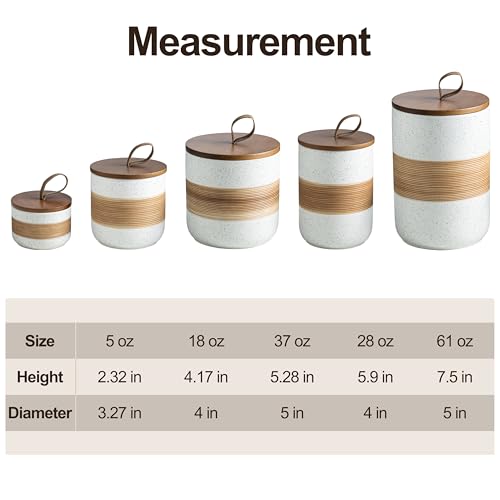 Ceramic Coffee Canister Airtight Coffee Container for Ground Coffee (White / 37 fl.oz)