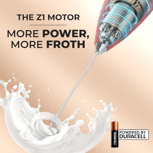 Zulay Powerful Milk Frother for Coffee with Upgraded Titanium Motor (Fire Red / OG Frother)