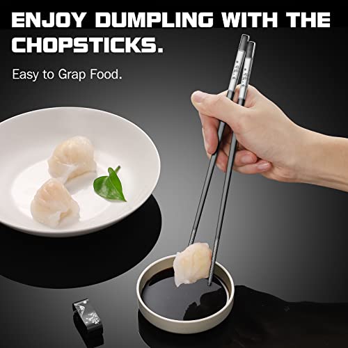 Premium 304 Stainless Steel Chopsticks Set (Black)
