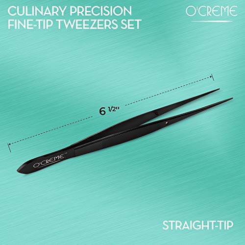 Stainless Steel Precision Kitchen Tweezer Tongs 6.25" with Fine Tip