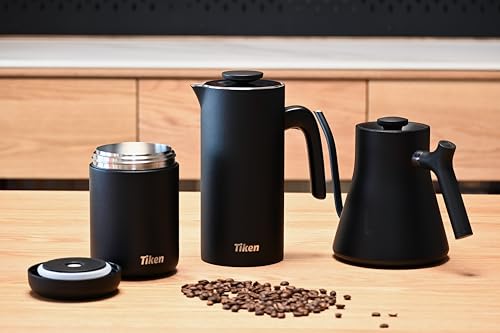 Airtight Coffee Canister Compact Size for Outdoors (480ml / Black)