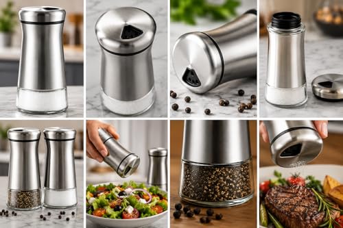 Salt and Pepper Shaker Set (Silver)
