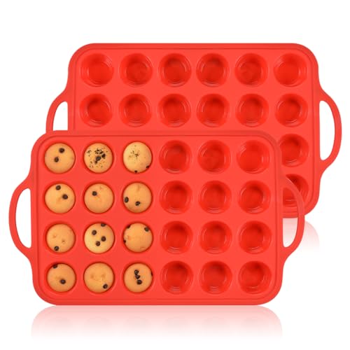Silicone Mini Muffin Pan (Metal Framed: 24-Cup Mini)