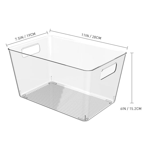 6 Pack Clear Plastic Storage Bins (6 Count)