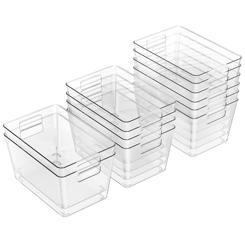 12 Pack Clear Plastic Storage Bins (12 Pack)