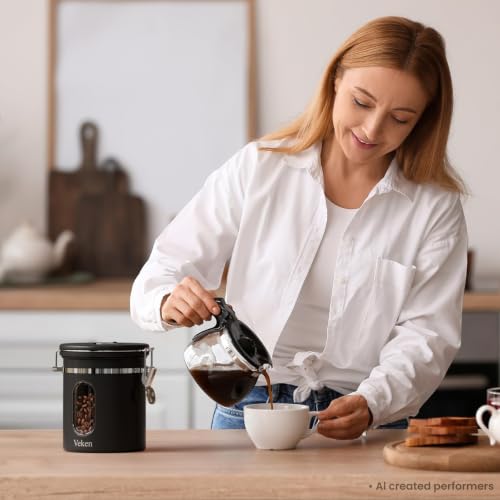 Coffee Canister with Window (Black / 16 oz)