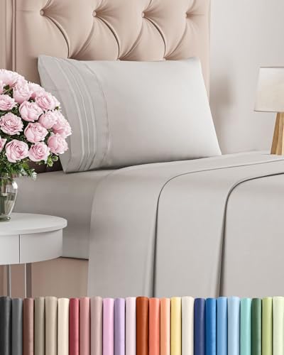 Twin Size 3 Piece Sheet Set (04 - French Grey / Twin)