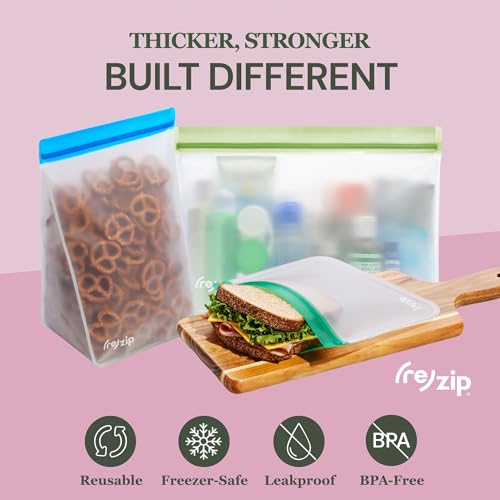 Reusable Gallon Freezer Food Storage Bags (8 Pack)