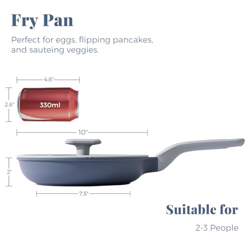Nonstick Ceramic Frying Pan with Lid (10" W/Lid / Gray)