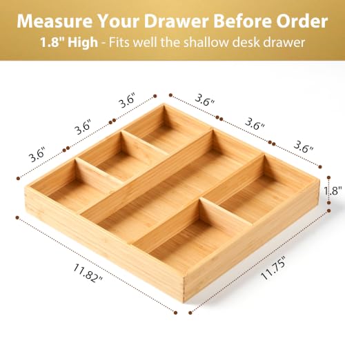 Bamboo Desk Drawer Organizer (12"x12")