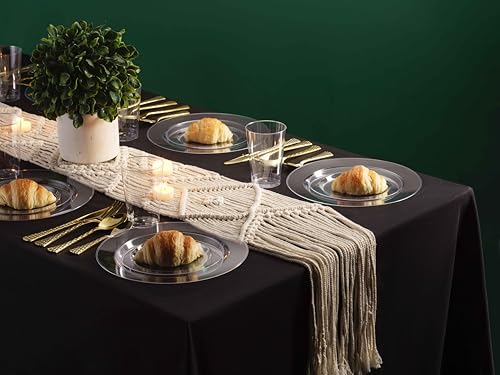 100 Elegant Clear Plastic Plates Set (Clear)