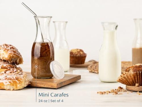 Mini Glass Carafes with Lids (Set of 4, 24oz (Mini))
