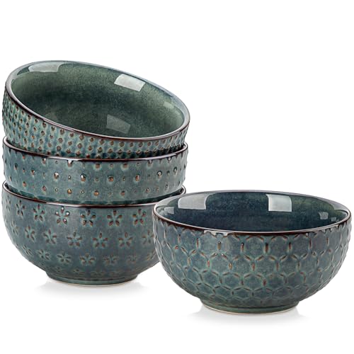 Cereal Bowls 30 Ounce Ceramic Green Soup Bowl for Kitchen (30 OZ / Green)