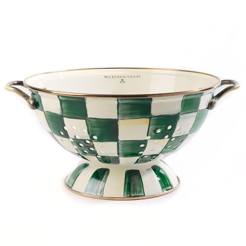 Enamel Colander (Large / Emerald Check)
