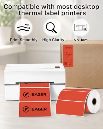 4x2 Inch Thermal Labels (4"x2" / Red)