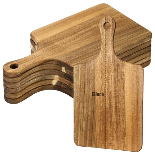 6 Pcs Thick Wood Cutting Boards for Chopping Serving (13 x 7 inches)