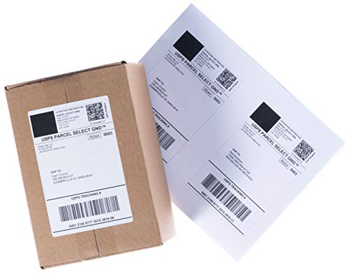 8.5" x 5.5" Half Sheet Self Adhesive Shipping Labels for Laser & Inkjet Printers (8-1/2"×5-1/2" (2-UP) / 100 Sheets)