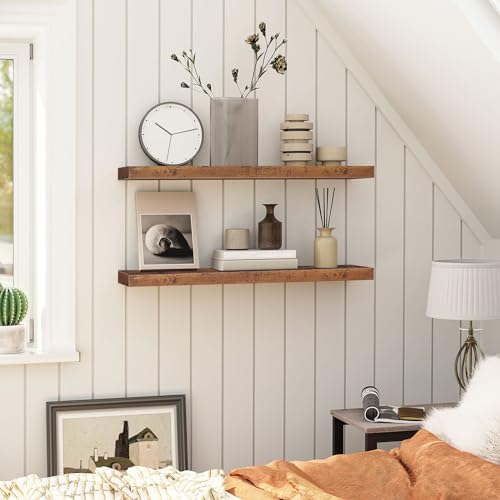 Floating Shelves for Wall (Rustic Brown / 31.5 Inches)