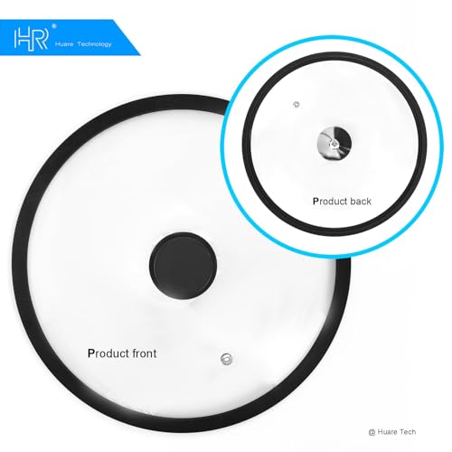 HR Technology Tempered Glass Cookware Lid (10" / Black)