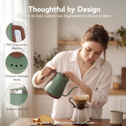 Gooseneck Electric Kettle (Green)