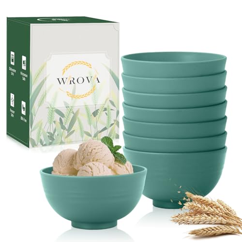wheat straw snack bowls 10oz set of 8 (10 oz / Green)
