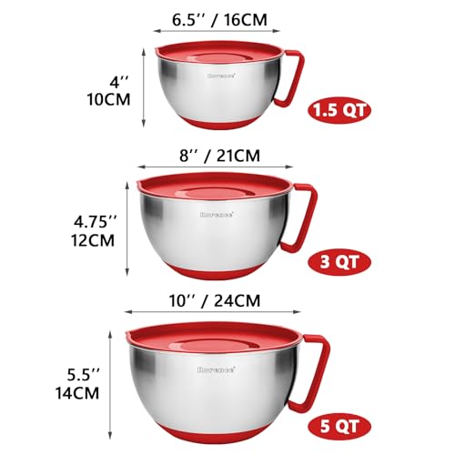 Stainless Steel Mixing Bowls Set with Lids