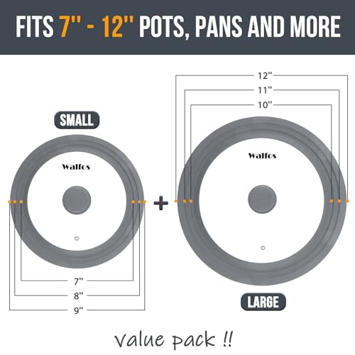 Universal Lid for Pots (2 pcs: 7 to 9 inch + 10 to 12 inch / Gray)