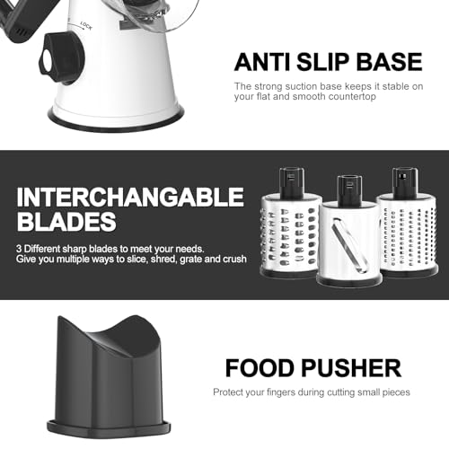 Rotary Cheese Grater Hand Crank Cheese Shredder for Fresh Cheese