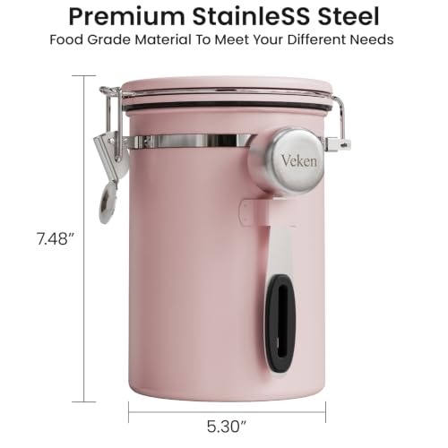 Coffee Canister with Window (Pink / 22 oz)