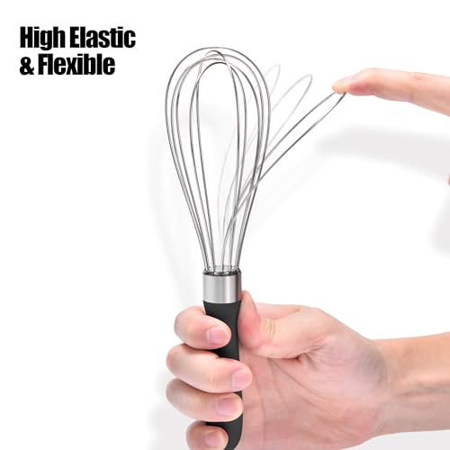 18 8 Stainless Steel Balloon Whisk for Cooking (S / Black)