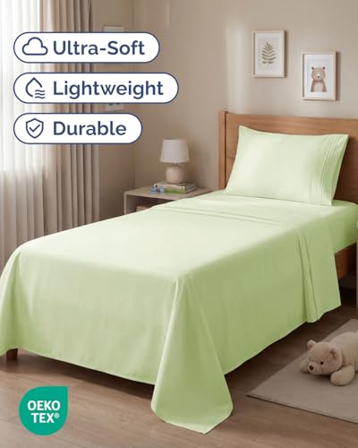 Twin Size 3 Piece Sheet Set (16 - Light Sage Green / Twin)